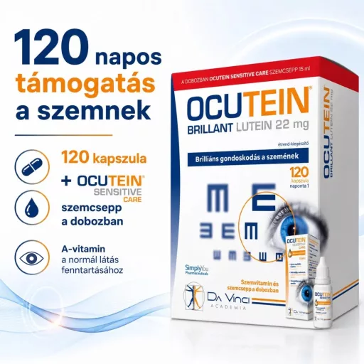 Ocutein Brillant lágyzselatin kapszula (120 db) + Ocutein Sensitive Care Szemcsepp